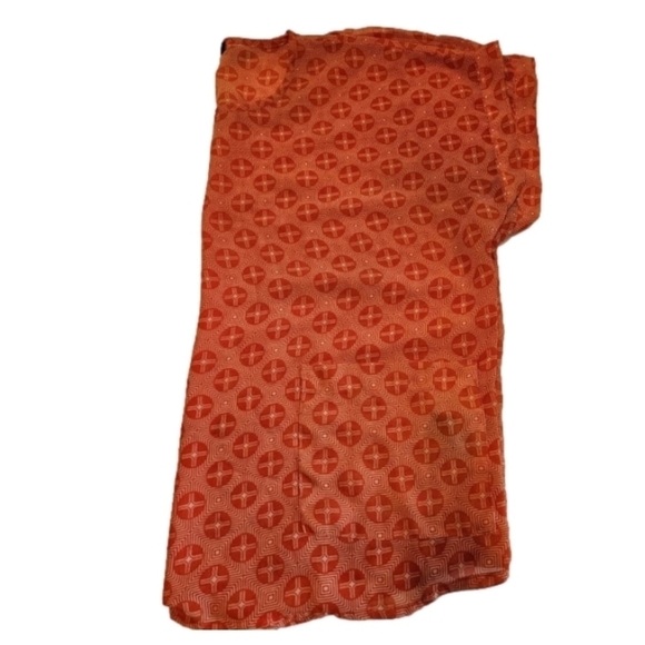 Forever 21 Size Medium Orange & white sheer Blouse Geometric design summer top - Picture 6 of 13